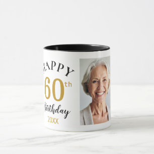 Mug Collage de 5 photos personnalisé pour les 60 ans