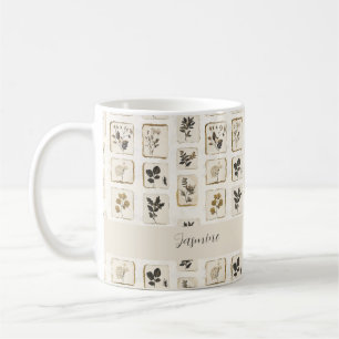 Mug Collage de fleurs pressées Nom Ferme botanique