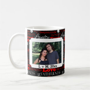 Mug Collage de mot de Saint-Valentin de photo