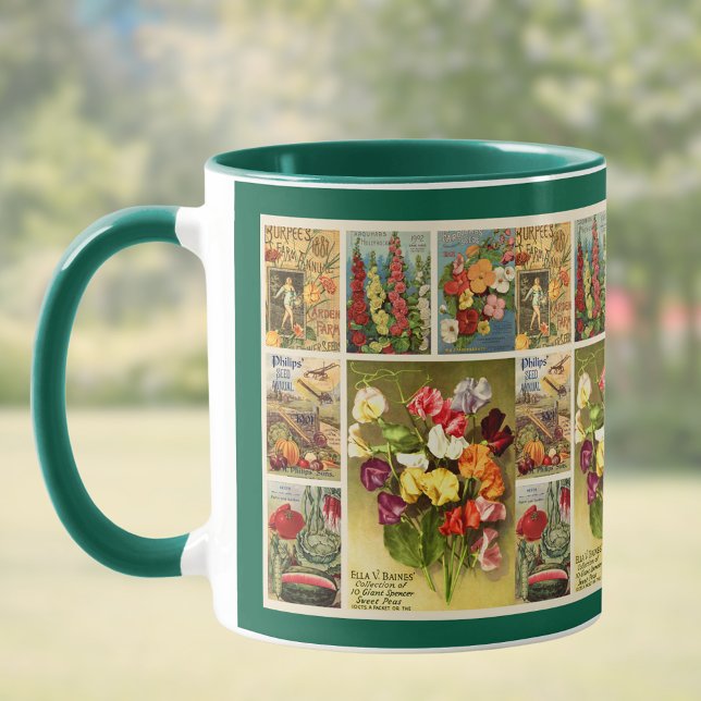 Mug Collage de paquets de semences Fleur Vintage et ag (Créateur téléchargé)
