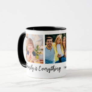 Mug Collage de photos 3 personnalisées Citation de nom
