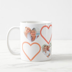 Mug Collage de photos de coeur rose de Love Nana