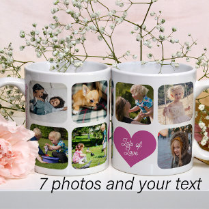 Mug Collage de photos de famille 7 photos texte person
