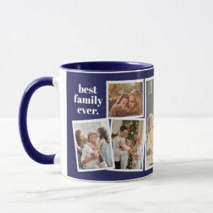 Mug Collage de photos de famille bleues - 6 photos