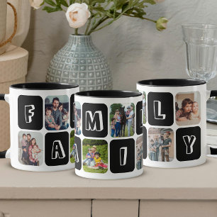 Mug Collage de photos de famille personnalisé moderne