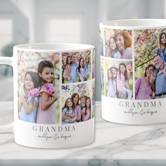 Mug Collage de photos de grand-mère (Grandma Photo Collage Coffee Mug)
