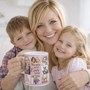 Mug Collage de photos de maman rose poussiéreux