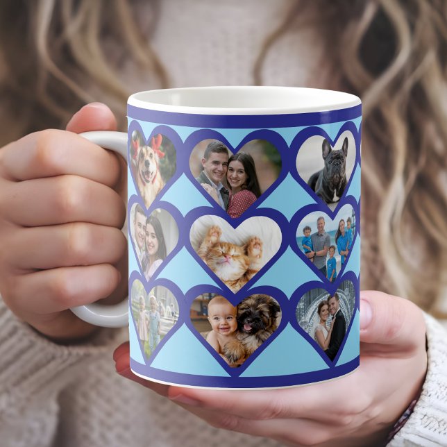 Mug Collage de photos du coeur de la Saint-Valentin (Créateur téléchargé)