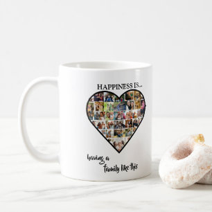 Mug Collage de photos du coeur Le bonheur est d'avoi