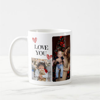 Mug Collage de photos familiales - 4 photos et texte p