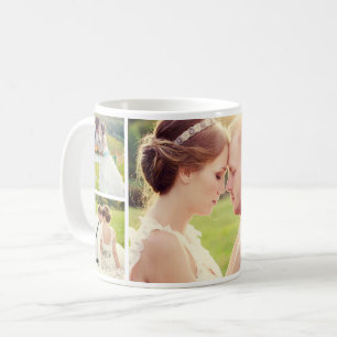 Mug Collage de photos moderne pour souvenir de mariage