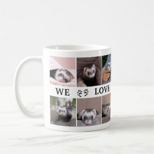 Mug Collage de photos Patounes de furet On t'aime Papa