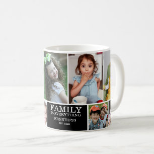 Mug Collage de photos personnalisé 10 Nom de la famill