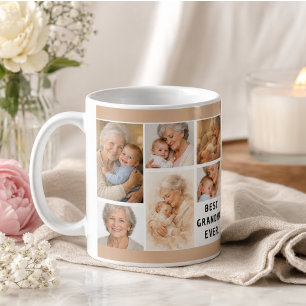 Mug Collage de photos personnalisé pour Mamie Fête d