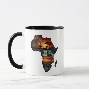 Mug Collage de safari faunique africain