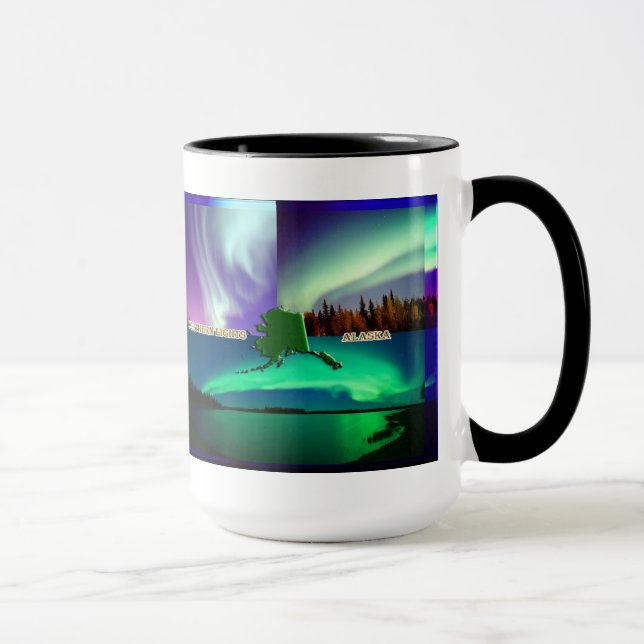 Mug Collage des aurores boréales de l'Alaska (Droite)