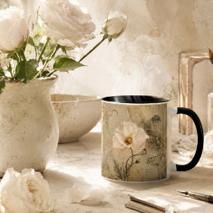 Mug Collage floral d'éphémère botanique vintage