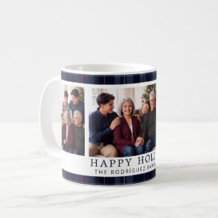 Mug Collage Joyeux Noël carreau Navy Classique