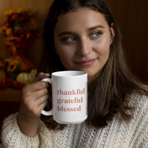 Mug Collage moderne Trois photos   BON THANKSGIVING