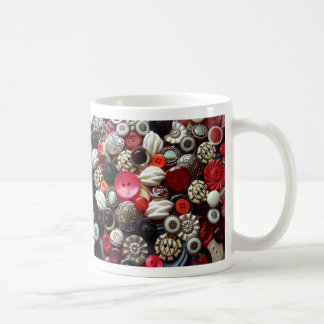 Mug Collage noir et argenté rouge de bouton