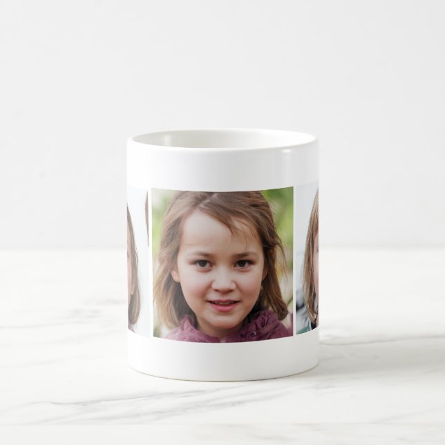 Mug Collage personnalisé à trois photos (Centre)