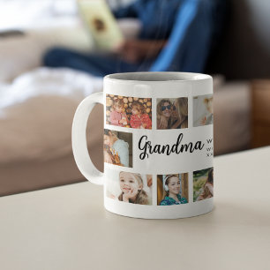 Mug Collage personnalisé de 18 photos pour grand-mère
