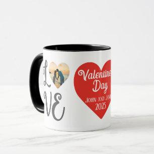 Mug Collage personnalisé de la Saint Valentin Photo "L