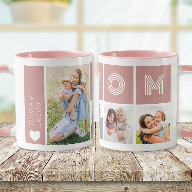 Mug Collage photo Blush Pink Mom (Créateur téléchargé)