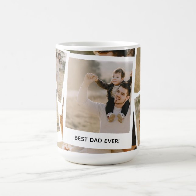 Mug Collage photo branché 'Meilleur Papa Jamais' (Centre)