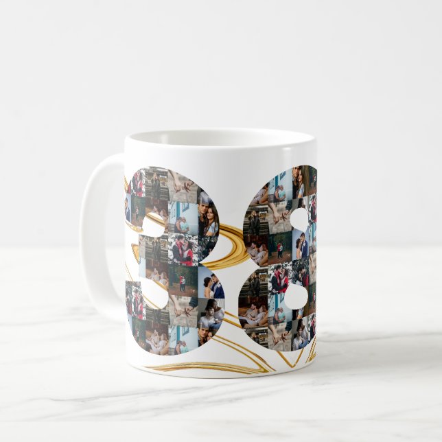Mug Collage photo Cadeaux de 38 ans par année (Devant gauche)