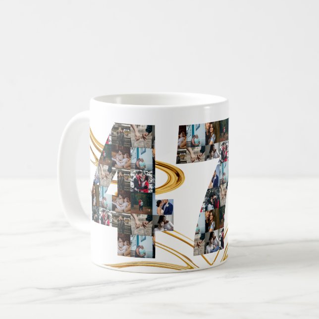 Mug Collage photo Cadeaux de 47 ans par année (Devant gauche)