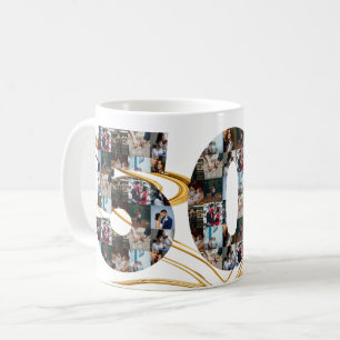 Mug Collage photo Cadeaux de 50 ans par année