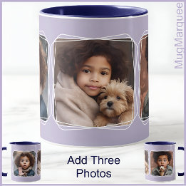 Mug Collage Photo Carré Moderne Lilas C123 Maman Mère