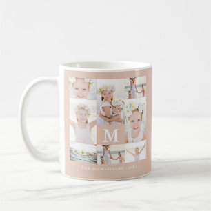 Mug Collage photo classique avec monogramme et nom