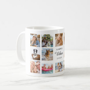 Mug Collage photo d'ambiance estivale blanc noir