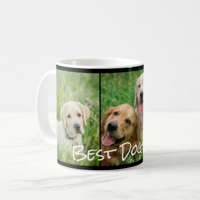 Mug Collage photo de Best Dog Mom 3 (Devant gauche)