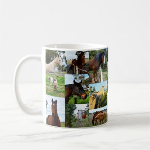 Mug Collage photo de cheval,