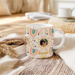 Mug Collage photo de famille Boho Rainbow Morning Suns