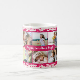 Mug Collage photo de la Saint Valentin avec les coeurs