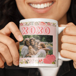 Mug Collage photo de la Saint-Valentin rose xoxo 2 Gal