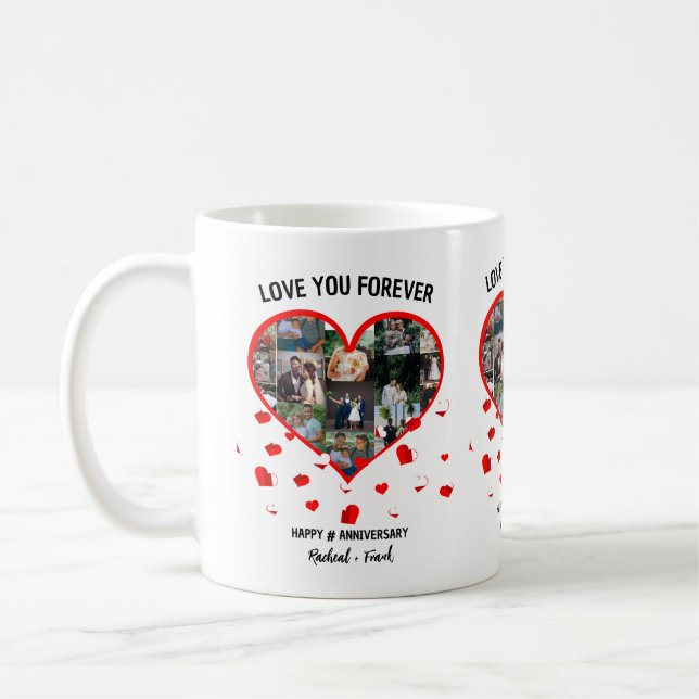 Mug Collage photo de l'anniversaire de mariage personn (Gauche)
