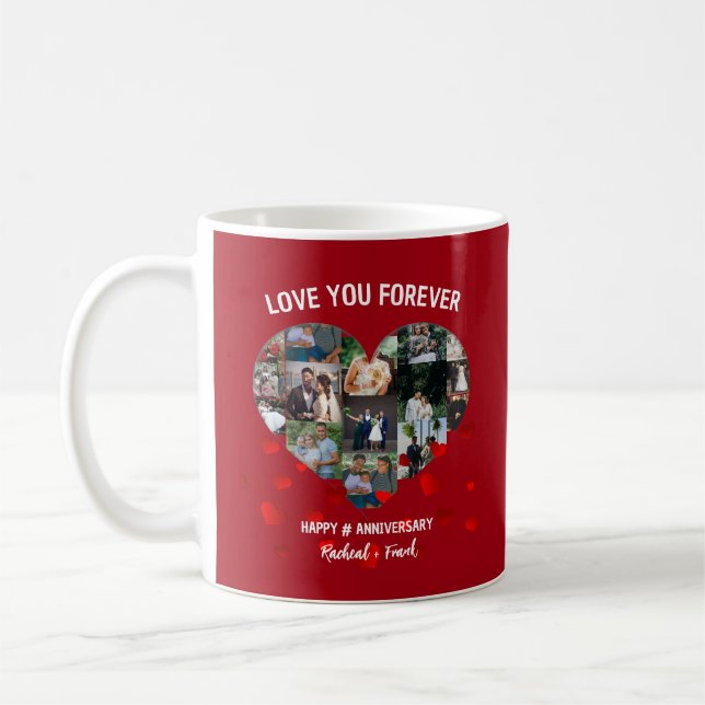 Mug Collage photo de l'anniversaire de mariage personn (Gauche)