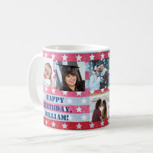 Mug Collage photo du drapeau américain défraîchi pa
