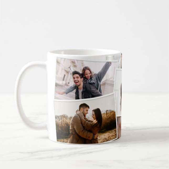 Mug Collage photo élégant minimaliste moderne (Gauche)