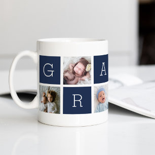 Mug Collage photo Grampy Grand-père personnalisé