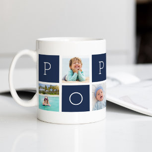 Mug Collage photo grand-père Poppop personnalisé