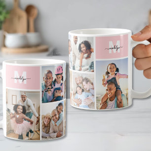 Mug Collage photo Monogramme Image Rose