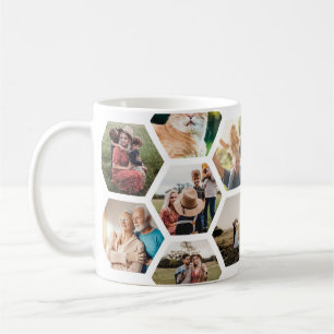 Mug Collage photo Motif Hexagon géométrique