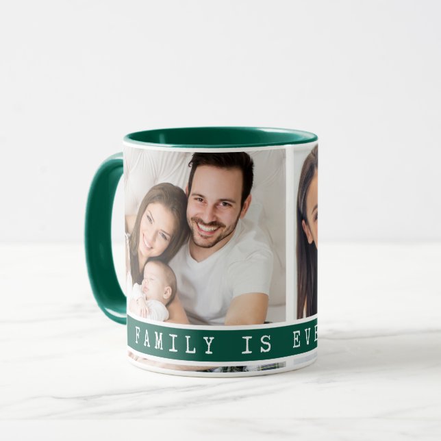 Mug Collage photo personnalisé 2 Famille Image Citatio (Devant gauche)