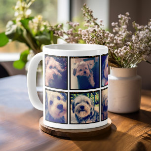 Mug Collage photo personnalisé avec 8 photos Carrés